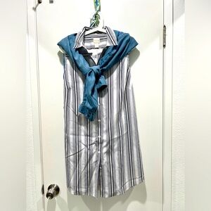 NWT Chico's sleeveless navy stripe on white dress or long top.